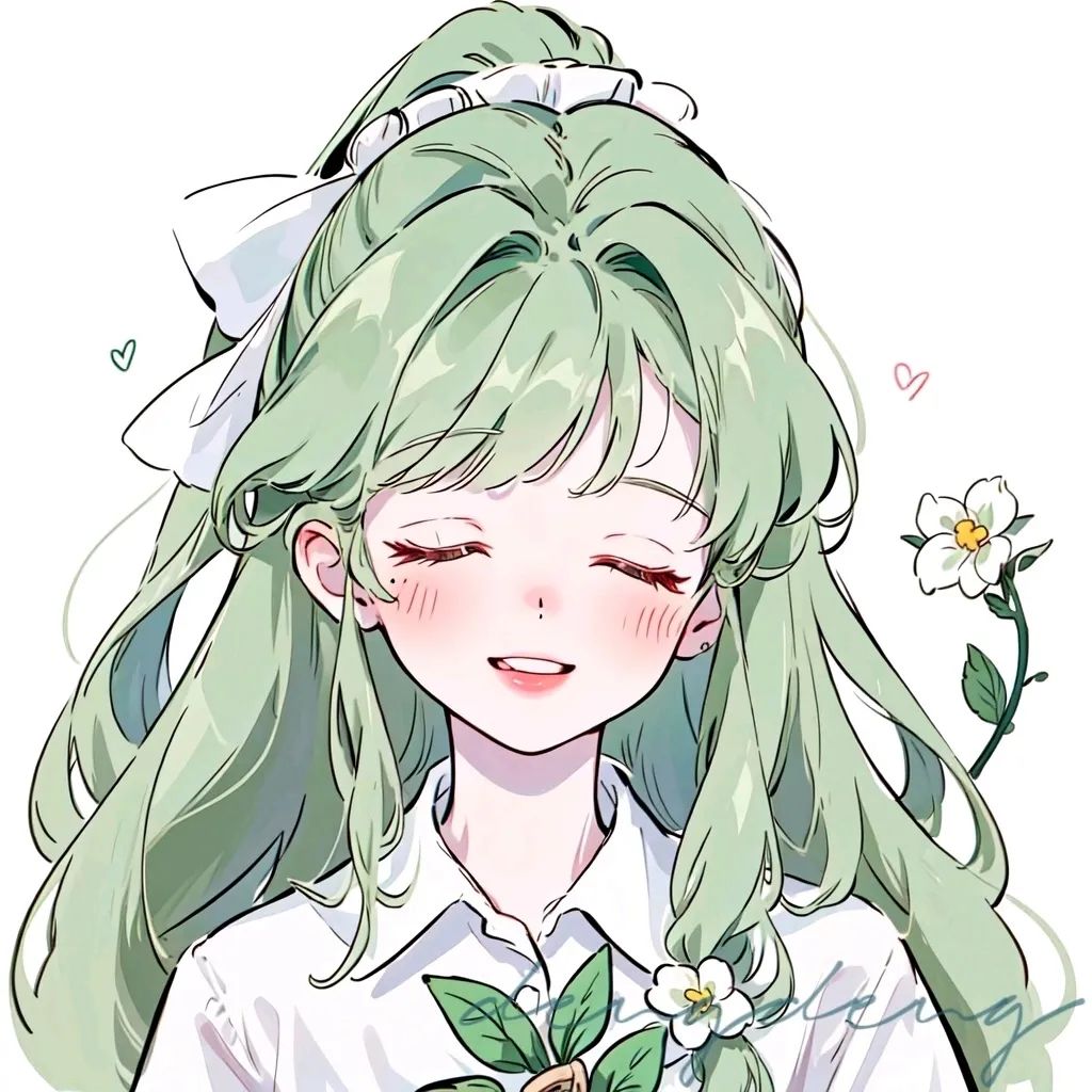 動漫綠色系女生頭像繪制指南，步驟與教程
