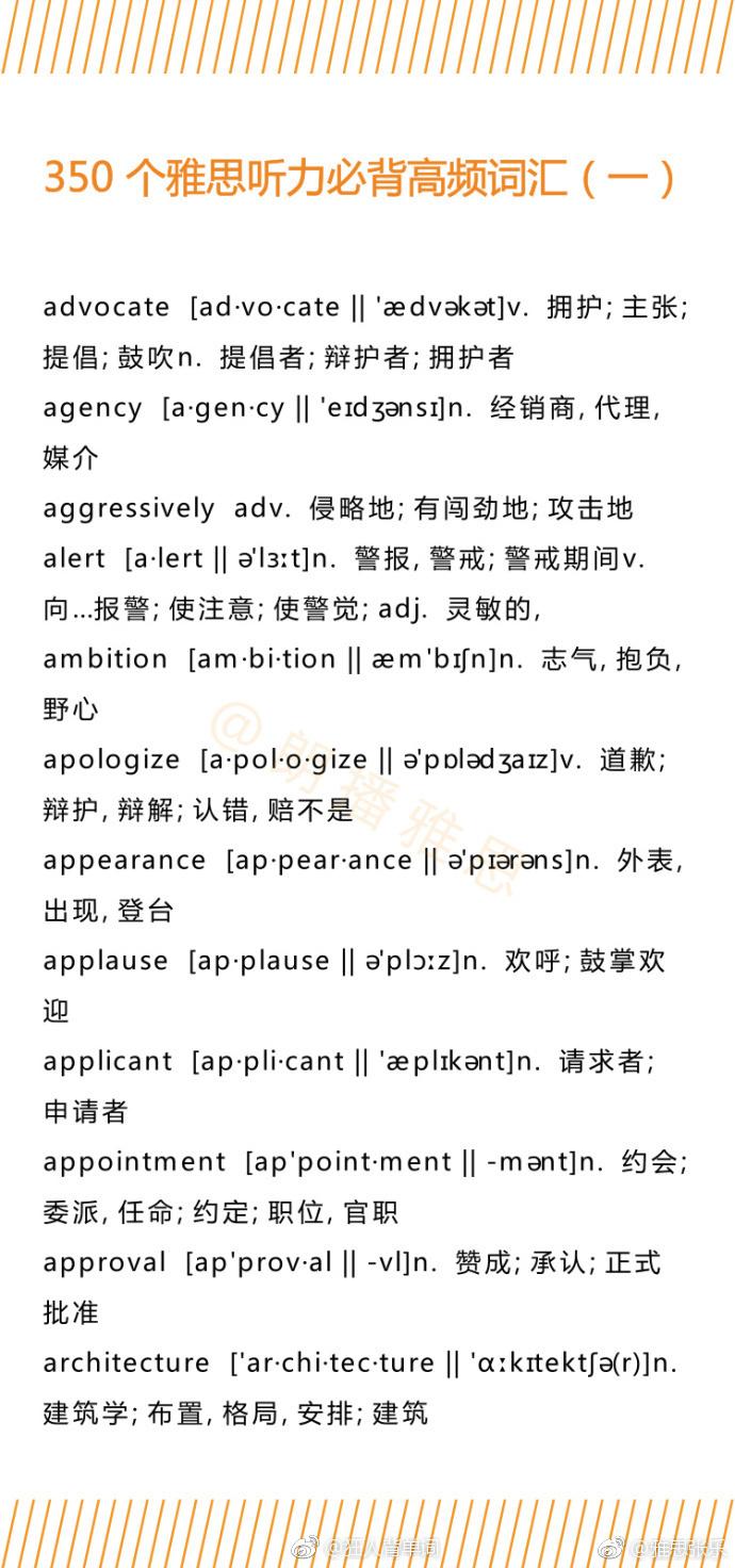 雅思聽力詞匯最新解析與指南